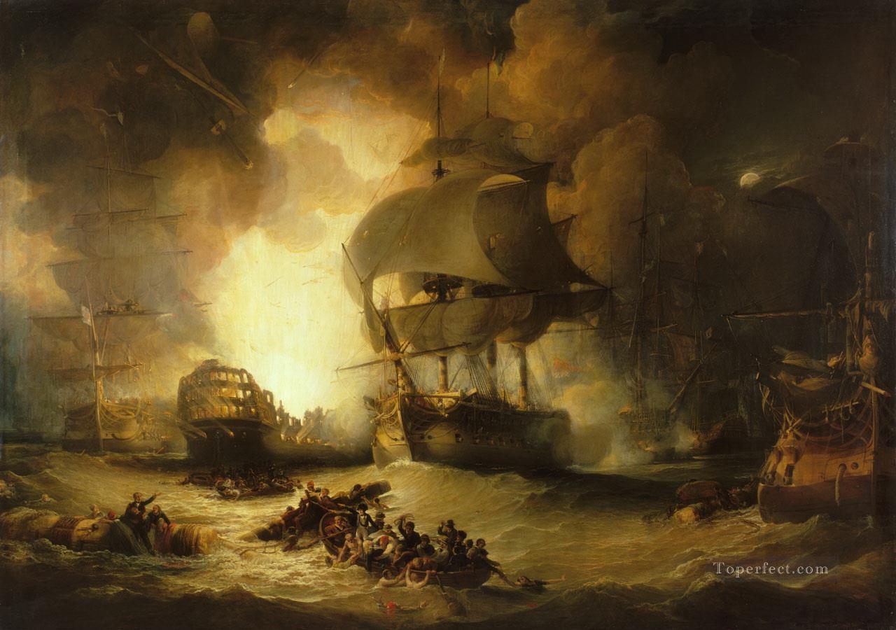 La batalla de las batallas navales del Nilo Pintura al óleo